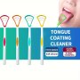 Dual-sided Tongue Cleaners Food Grade Silicone Tongue Brushes And Scrapers Portable With C-shaped Curved Design For Adults