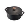 20CM Enamel Coating Oven Safe Casserole With Lid - Black