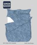 Simon Baker Printed Poly cotton Duvet Cover Set - Sea Breeze Denim Various Sizes - Blue Queen 230CM X 200CM + 2 Pillowcases 45
