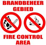 Brandbeheer Gebied Fire Control Area 19X19CM Sign - 2 Pack