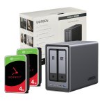 Ugreen Nasync DXP2800 2 Bay Nas With Seagate Ironwolf Nas 8TB Sata Hard Drive Bundle 2X 4TB