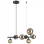 Bright Star Lighting - 7 Light Horizontal Molecular Glass Ball Pendant Light Fitting In Matt Black