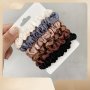 5/6 Pcs Pleated Satin Scrunchies Set - Soft And Comfortable Hair Ties For Ponytail And Hair Accessories