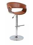 JOST Walnut Brown With Stainless Steel Legs Wood Barstool - JY-1953