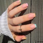 Short Square Press On Nails Glossy Fake Nails With Colorful French Tip Acrylic All Cover False Nails For Women And Girls 24PCS
