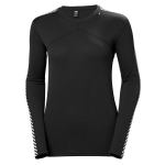 Women's Hh Lifa Lightweight Stripe Longsleeve Crew Base Layer - 990 Black S