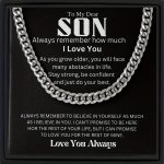1PC Fashionable Simple Cuban Necklace Durable Stainless Steel Pendant Necklace Meaningful Gift For Son