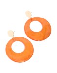 Goldair Gold Orange Marble Circle Drop Earrings