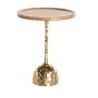 Juno 46CM Round Side Table - Wooden Top/gold Base