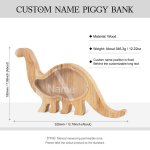 FA100942 - Dinosaur Personalized Money Box Gift For Kids Wood
