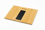 Multifunctional Bamboo Sofa Tray With Integrated Black Insert