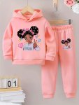 Cartoon Print Girl's Casual Wear Set Soft And Breathable Polyester cotton Blend Relaxed Fit Suitable For Spring summer