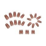 24 Piece Press On Nail Set With Bronze Tip - Clear Pink