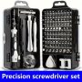 Chrome Vanadium Steel Precision Screwdriver Set - Multi-piece Toolkit For Electronics Repair Phone And Tablet Disassembly With Flat And Phillips Head Bits