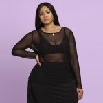 Plus Size Joy & Ash Power Mesh Top - Black