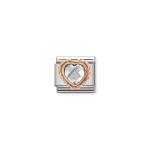 Classic White Cz Heart Link