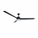 Jet Ceiling Fan With Light Black White - White