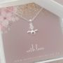 Ellie 925 Sterling Silver Wings Cz Stone Necklace 15X19MM On A 45CM Rolo Chain