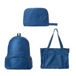 Fold-in-bag Lightweight Travel Backpack Bag - Navy Blue