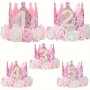 Sequin Birthday Crown Hat For Ages 1-5 - Pink & White Floral Felt Party Cap Ideal For Celebratory Occasions