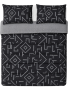 Queen Bed Geometric Comforter - 220 X 200 Cm / Charcoal