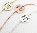 CAS10184101 - 925 Sterling Silver Gold Rose Gold Personalized 15MM Disc Bracelet