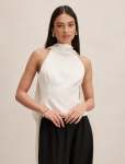 Millie High Neck Cape Top - 16 Cream