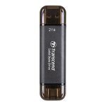 Transcend 128 Gb ESD310C USB3.2 Type A & C USB 10GBPS Otg Compact Portable SSD - Read 1050MB S Write 950 Mb s - Black