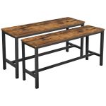 Rustic Industrial Dining Patio Bench Set Set Of 2