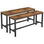 Rustic Industrial Dining Patio Bench Set Set Of 2