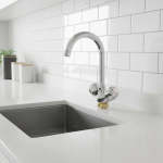Dual Handle Chrome Kitchen Sink Mixer Tap
