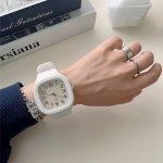 Square Silicone Band Quartz Watch - Casual Style Glow-in-the-dark Perfect For Teens & Students Ideal Gift