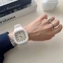 Square Silicone Band Quartz Watch - Casual Style Glow-in-the-Dark Perfect For Teens & Students Ideal Gift