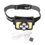 USB Rechargeable Cob Headlamp IPX4 Waterproof For Fishing
