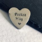 Personalized Engraved Pocket Hug - Personalized Heart Keepsake Hand-stamped With Your Message Perfect For Social Distancing & Nh