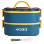 2-TIER Portable Lunchbox With Foldable Spoon Food Container