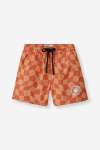 BOYS Check Pool Short - 10 Coral