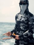 Casual Camo Men's Long Sleeve Stretch Sunscreen Rash Guard Lightweight And Breathable Men's Hooded Sports Top For Outdoor Fishin