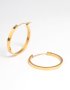 Waterproof Gold Plated Stainless Steel Medium Flat Hoop Earrings