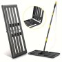 Heavy-Duty Lawn Leveling Rake With 182.88cm Long Handle - Foldable Curved Edge For Precision Grading & Soil Spreading - Ideal For Yards Gardens And Golf Courses