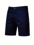 Men's Classic Fit Cotton Twill Flat Front Solid Chino Short With Slant Pockets And Elastic Waist