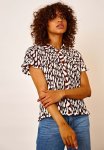 Plisse Sadie Shirt - Brown Abstract