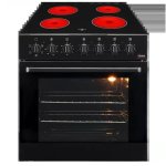Univa 600MM Static Black Ceran Under-counter Oven + Hob Set