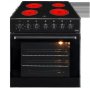 Univa 600MM Static Black Ceran Under-counter Oven + Hob Set
