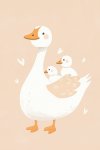 Goose With Baby 2 - Wall Art Print - A1