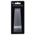 Thingz Silver Long Chrome Candles 6 Piece