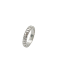 Silver Ribbed Band Ring - 54 Silver
