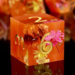 Haxtec Flower Dnd Dice Set Sharp Edge Resin Polyhedral Dice Floral D&d Dice With Metal Case Handmade Flower Inside Dice Set For