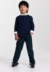 Straight Joggers - Dark Blue & Checked