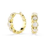 SWAROVSKI Imber Hoop Earrings Round Cut White Gold-tone Plated